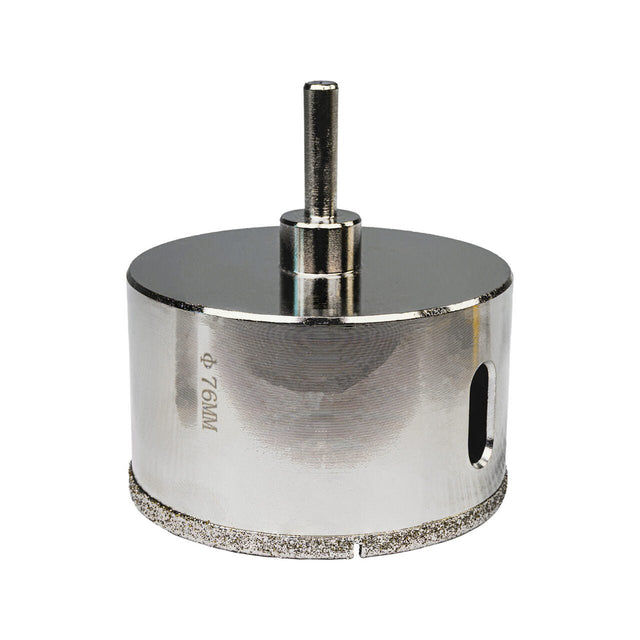 RAIDER Carota pentru placi ceramice, dimantata Ø76mm (3") RD Margini de taiere diamantate Taieturi laterale pentru racire suplimentara Potrivit pentru gaurire in placi ceramice Diam Raider - scule electrice si unelte profesionale - BricoMart