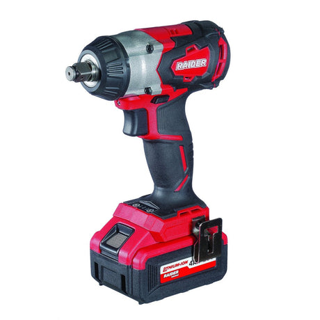RAIDER Cheie de impact cu acumulator Li - ion 20V 4Ah 320Nm RDI - IBW01 Motor fara perii Functie de schimbare a sensului 3 trepte de reglare a cuplului si vitezei Iluminarea zonei de lucru cu Raider - scule electrice si unelte profesionale - BricoMart