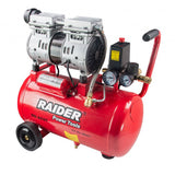 RAIDER Compresor aer 24l 0.75kW fara ulei RD - AC07 Compresor alternativ fără ulei, silențios Are două manometre, unul care arată presiunea după reducerea supapei (mai mică Raider - scule electrice si unelte profesionale - BricoMart