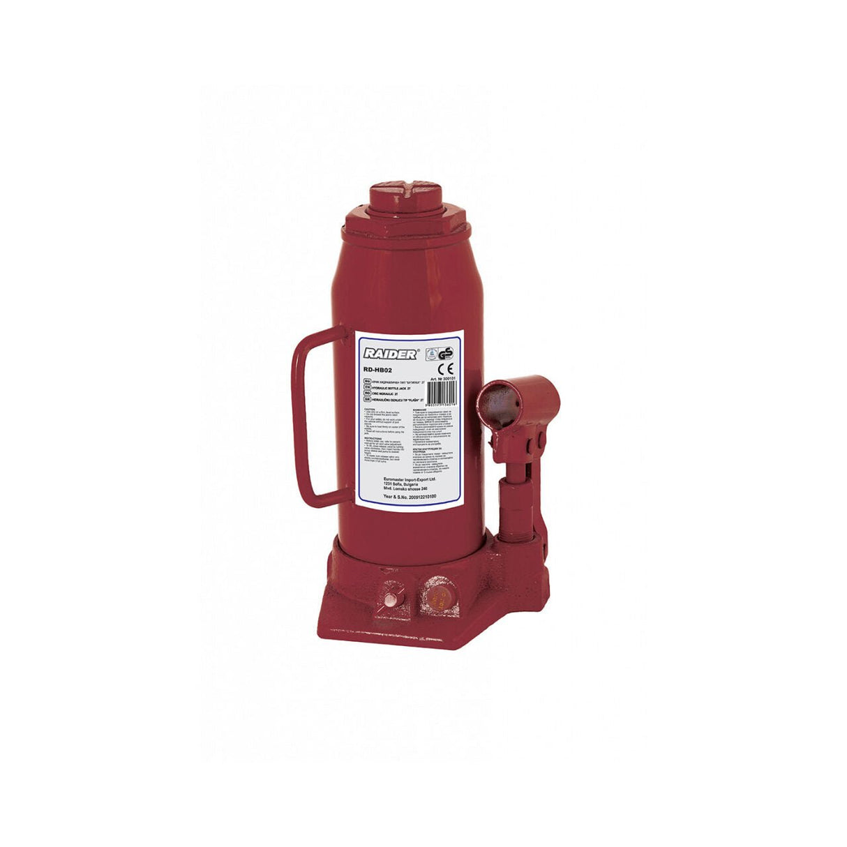 RAIDER Cric hidraulic 5t RD - HB05 Pentru operatiuni de ridicare pe verticala Stabilitate inalta Dimensiuni compacte Raider - scule electrice si unelte profesionale - BricoMart