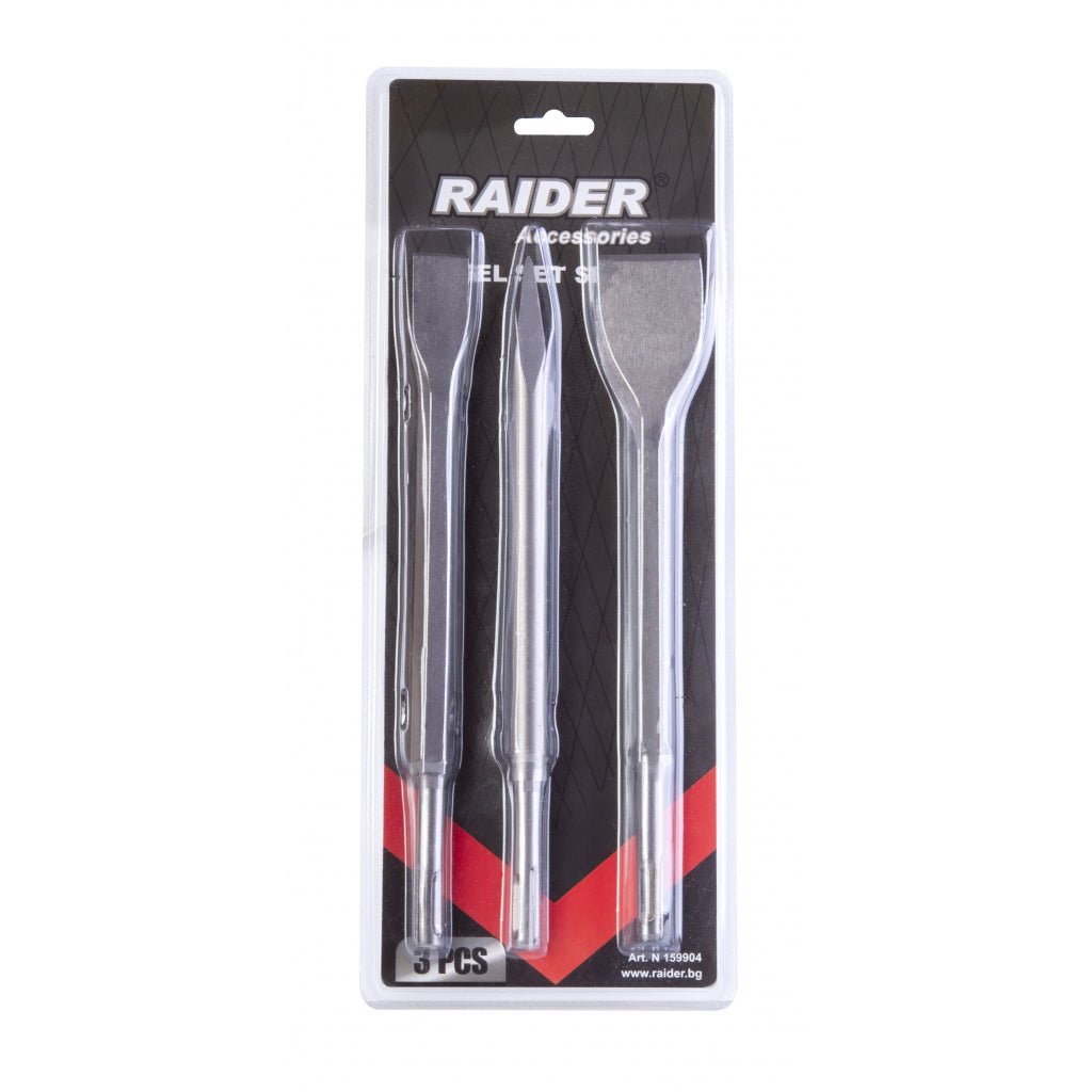RAIDER Dalti SDS - Plus 3pcs. set Otel tratat pentru utilizare indelungata Prindere: SDS - plus Raider - scule electrice si unelte profesionale - BricoMart