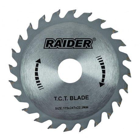 RAIDER Disc circular pentru lemn 115х24Tх22.2mm RD-SB13 Potrivit pentru taierea lemnului Pastile din carburi Raider - scule electrice si unelte profesionale - BricoMart