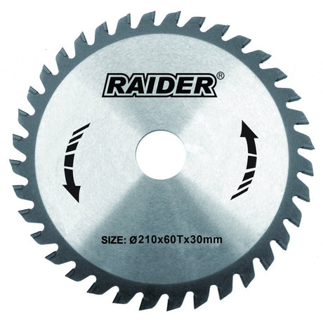 RAIDER Disc circular pentru lemn 210x60Tx30mm Potrivit pentru taierea lemnului Pastile din carburi Raider - scule electrice si unelte profesionale - BricoMart