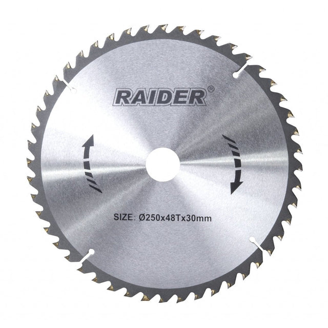RAIDER Disc circular pentru lemn 250x48Tx30mm Potrivit pentru taierea lemnului Pastile din carburi Raider - scule electrice si unelte profesionale - BricoMart