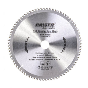 RAIDER Disc circular pentru lemn 254х80Тх30mm Potrivit pentru taierea lemnului Pastile din carburi Raider - scule electrice si unelte profesionale - BricoMart