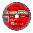 RAIDER Disc diamantat Turbo 180x22.2mm RD - DD07 Potrivit pentru beton , placi ceramice si caramizi Viteza periferica maxima: 80 m / s Raider - scule electrice si unelte profesionale - BricoMart