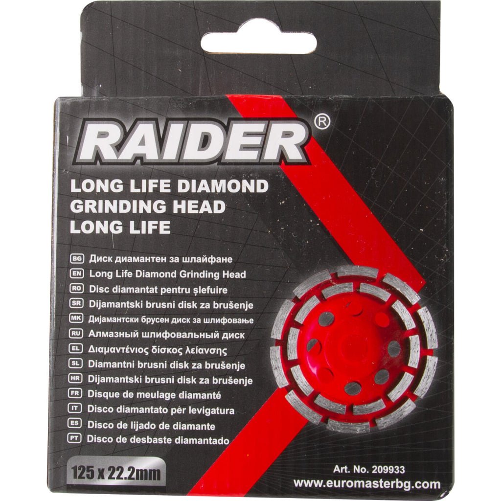 RAIDER Disc diamant.»slef.Long Life Rândul dublu de 20 de segmente oferă durabilitate excelentă și șlefuire lină, cu mai puține semne de suprafață de la rot Raider - scule electrice si unelte profesionale - BricoMart