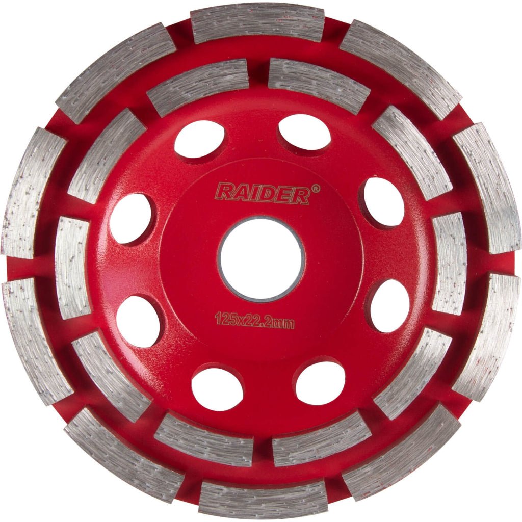 RAIDER Disc diamant.»slef.Long Life Rândul dublu de 20 de segmente oferă durabilitate excelentă și șlefuire lină, cu mai puține semne de suprafață de la rot Raider - scule electrice si unelte profesionale - BricoMart