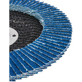 RAIDER Disc lamelar zirconiu 125mm G-100 Granule abrazive de zirconiu care oferă durabilitate Granulație G-100 Construcția lamelară permite o răcire mai bună în Raider - scule electrice si unelte profesionale - BricoMart