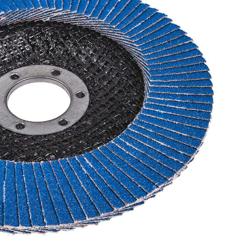 RAIDER Disc lamelar zirconiu 125mm G-150 Granule abrazive de zirconiu care oferă durabilitate Granulație G-150 Construcția lamelară permite o răcire mai bună în Raider - scule electrice si unelte profesionale - BricoMart