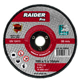 RAIDER Disc pentru taiat metal 100x1x16mm Pentru polizorul pneumatic Viteza periferica maxima: 80 m / s Raider - scule electrice si unelte profesionale - BricoMart