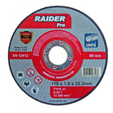 RAIDER Disc pentru taiat metal 115х2.5х22.2mm RDP Disc pentru taierea metalelor Viteza periferica maxima: 80 m / s Raider - scule electrice si unelte profesionale - BricoMart