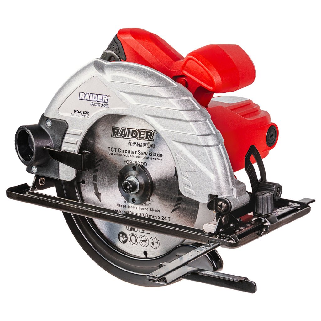 RAIDER Fierastrau circular Ø185mm 1200W RD - CS32 RD - CS32 este echipat cu un motor de 1200W, care asigură tăiere rapidă și uniformă, chiar și atunci când se lucrează cu m Raider - scule electrice si unelte profesionale - BricoMart