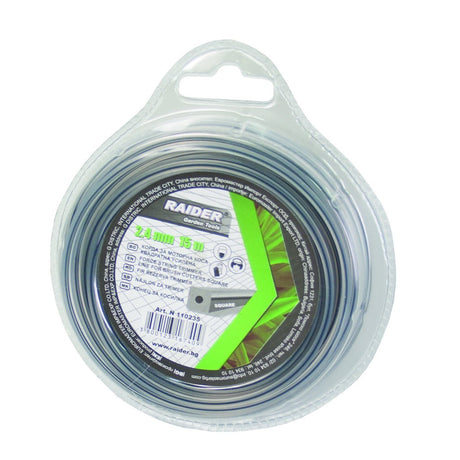 RAIDER Fir pentru motocoasa profil patrat 1.65mm х 15m Construit din material durabil ce ii confera elasticitate o perioada lunga de timp Raider - scule electrice si unelte profesionale - BricoMart