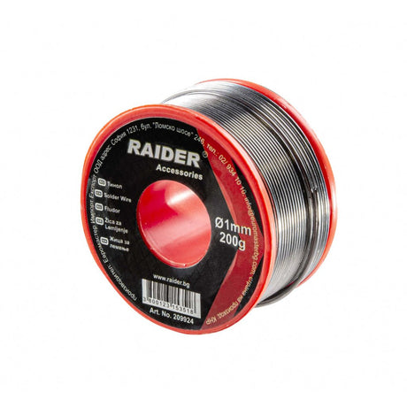 RAIDER Fludor ø1.0mm 200g 60%Sn 40%Pb Proiectat pentru lipirea metalelor Raider - scule electrice si unelte profesionale - BricoMart