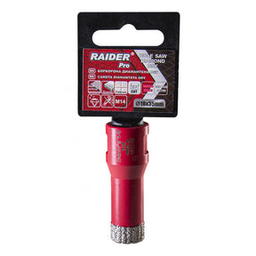 RAIDER Freza diamantata pentru frezare uscata M14 x 18 mm Utilizare indelungata Taiere extrem de rapida Taiere fara apa Carotele de gaurire sunt proiectate sa fie montate pe poli Raider - scule electrice si unelte profesionale - BricoMart
