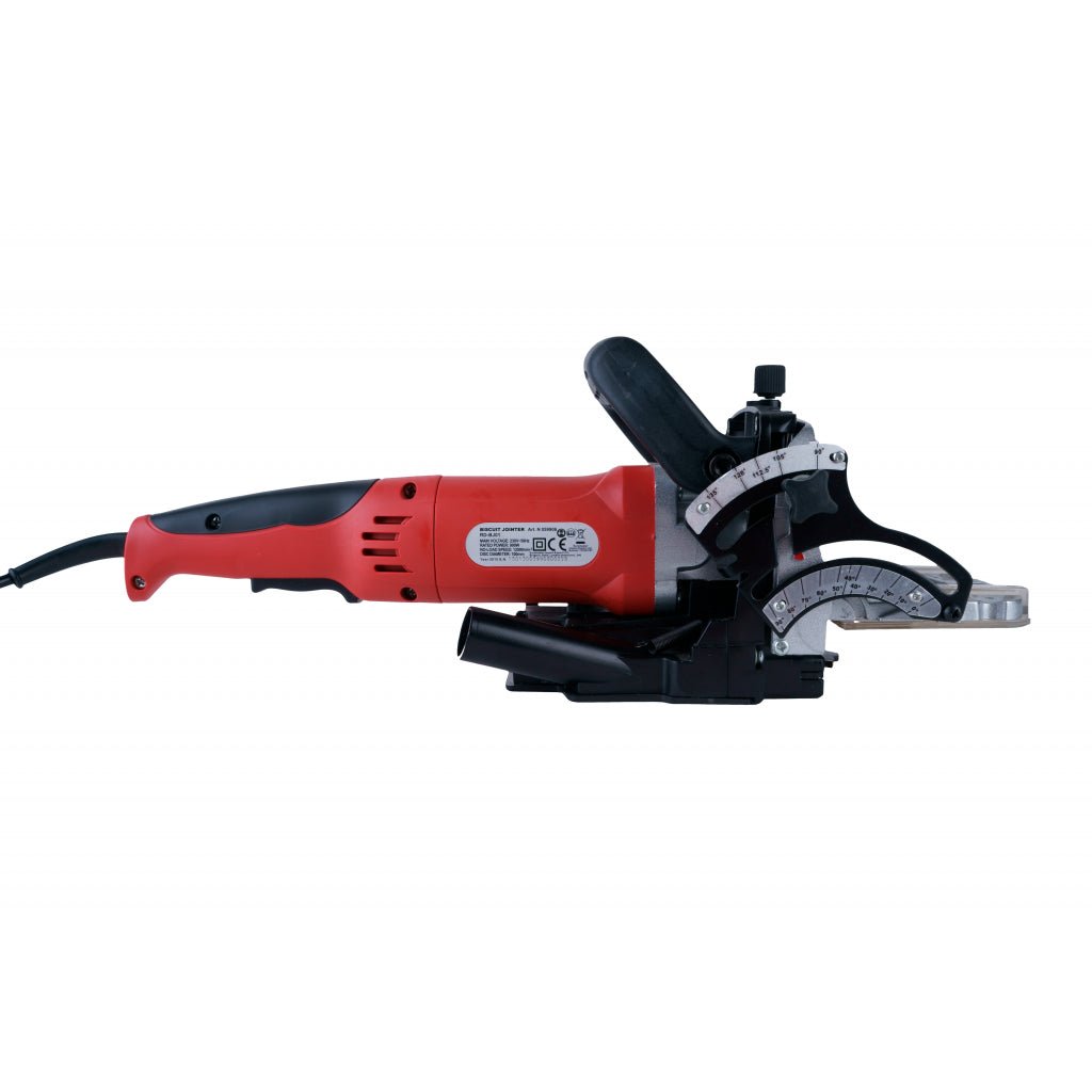 RAIDER Freza pentru imbinat biscuiti de lemn 900W 100mm RD - BJ01 Captarea prafului Taiere la unghi Reglarea adancimii de taiere Raider - scule electrice si unelte profesionale - BricoMart