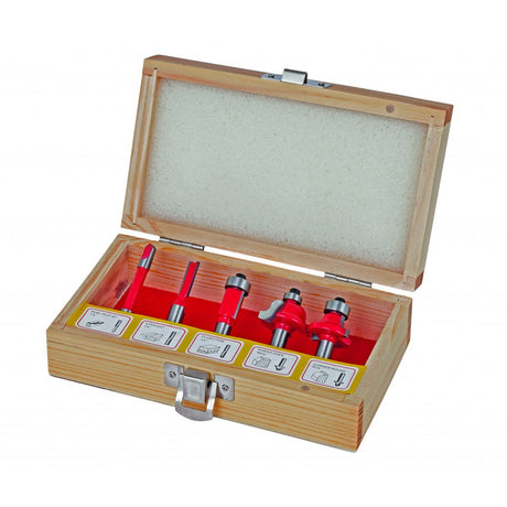 RAIDER Freze profilate Router bits ø8mm set 5pcs Type C Cutie de depozitare din lemn Raider - scule electrice si unelte profesionale - BricoMart