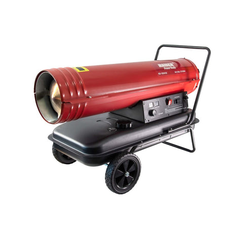 RAIDER Generator aer cald ardere directa diesel 50kW RD - DSH50 Echipat cu 2 roti pentru transportul facil Maner de transport Raider - scule electrice si unelte profesionale - BricoMart