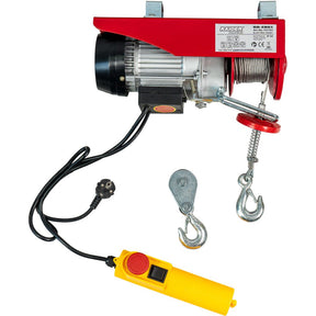 RAIDER Macara electrica 250kg 510W RD - EH01 Ridicare usoara a materialelor grele Sarcina maxima fara scripete suplimentar 125 kg Sarcina maxima cu scripete suplimen Raider - scule electrice si unelte profesionale - BricoMart