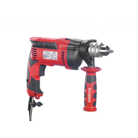 RAIDER Masina de gaurit cu percutie 710W 13mm RDI - ID38 Mandrina metalica cu cheie Carcasa metalica reductor Schimbator de sens Posibilitatea blocarii butonului de pornire Tura Raider - scule electrice si unelte profesionale - BricoMart