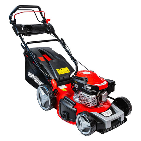 RAIDER Masina de tuns iarba autopropulsie 3.4cp 46cm 4in1 RD - GLM08 Sac colector - 60 litri Ajustarea inaltimii de taiere Latime taiere - 460 mm Raider - scule electrice si unelte profesionale - BricoMart