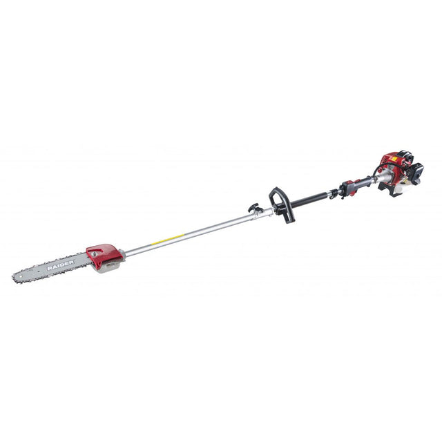 RAIDER Motofierastrau 0.7kW 250mm (10") 3/8".050" (1.3mm) RD - GPS01 Dispozitiv de înaltă calitate pentru tăierea rapidă și ușoară a ramurilor în locuri greu accesibile Are un motor pe benz Raider - scule electrice si unelte profesionale - BricoMart