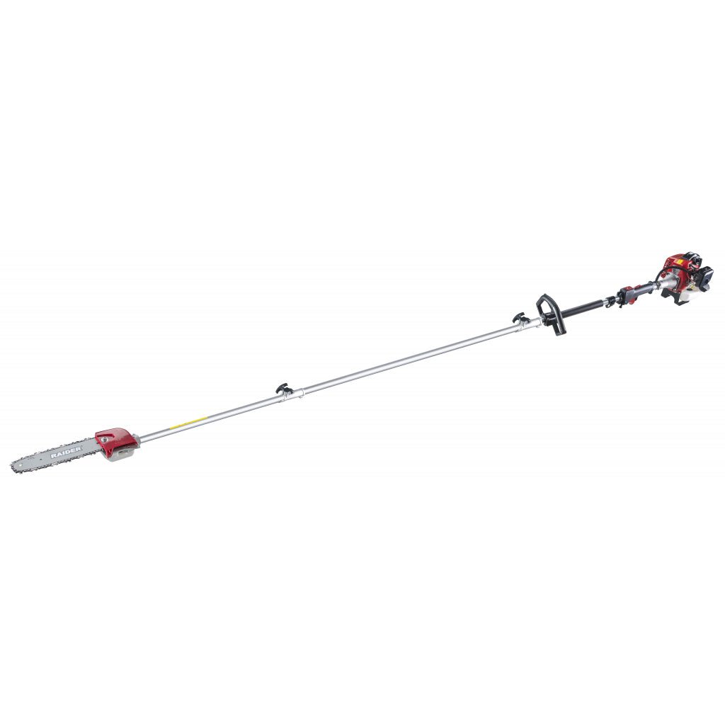 RAIDER Motofierastrau 0.7kW 250mm (10") 3/8".050" (1.3mm) RD - GPS01 Dispozitiv de înaltă calitate pentru tăierea rapidă și ușoară a ramurilor în locuri greu accesibile Are un motor pe benz Raider - scule electrice si unelte profesionale - BricoMart