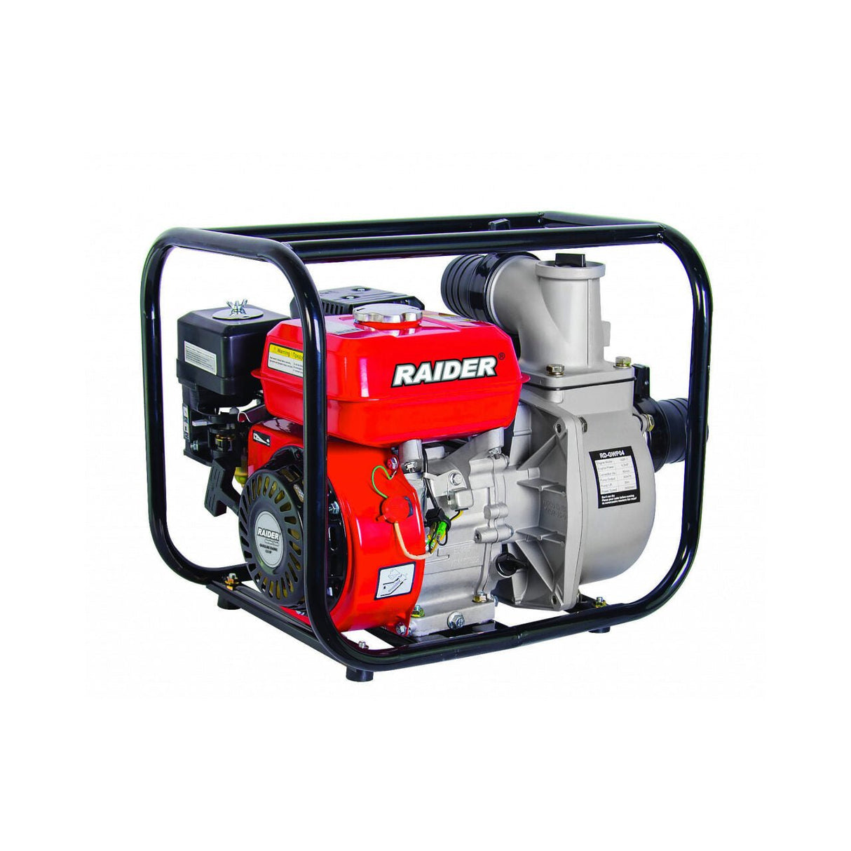 RAIDER Motopompa pe benzina 4.9kW 3" RD - GWP04 Benzina, un singur cilindru, 4 timpi Senzor ulei Pornire manuala Diametru conector 3 " Raider - scule electrice si unelte profesionale - BricoMart