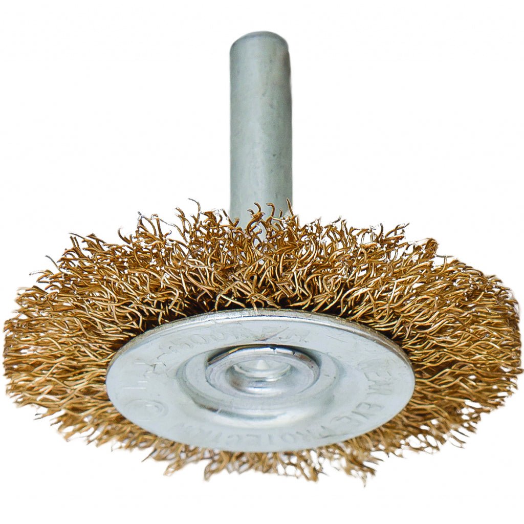 RAIDER Perie circulara din sarma ptr bormasina 2/ 50mm Coada cilindrica Perie de sarma din otel cu acoperire de alama Raider - scule electrice si unelte profesionale - BricoMart