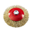 RAIDER Perie conica din sarma alamita ø125mm pt polizor unghiular Raider - scule electrice si unelte profesionale - BricoMart