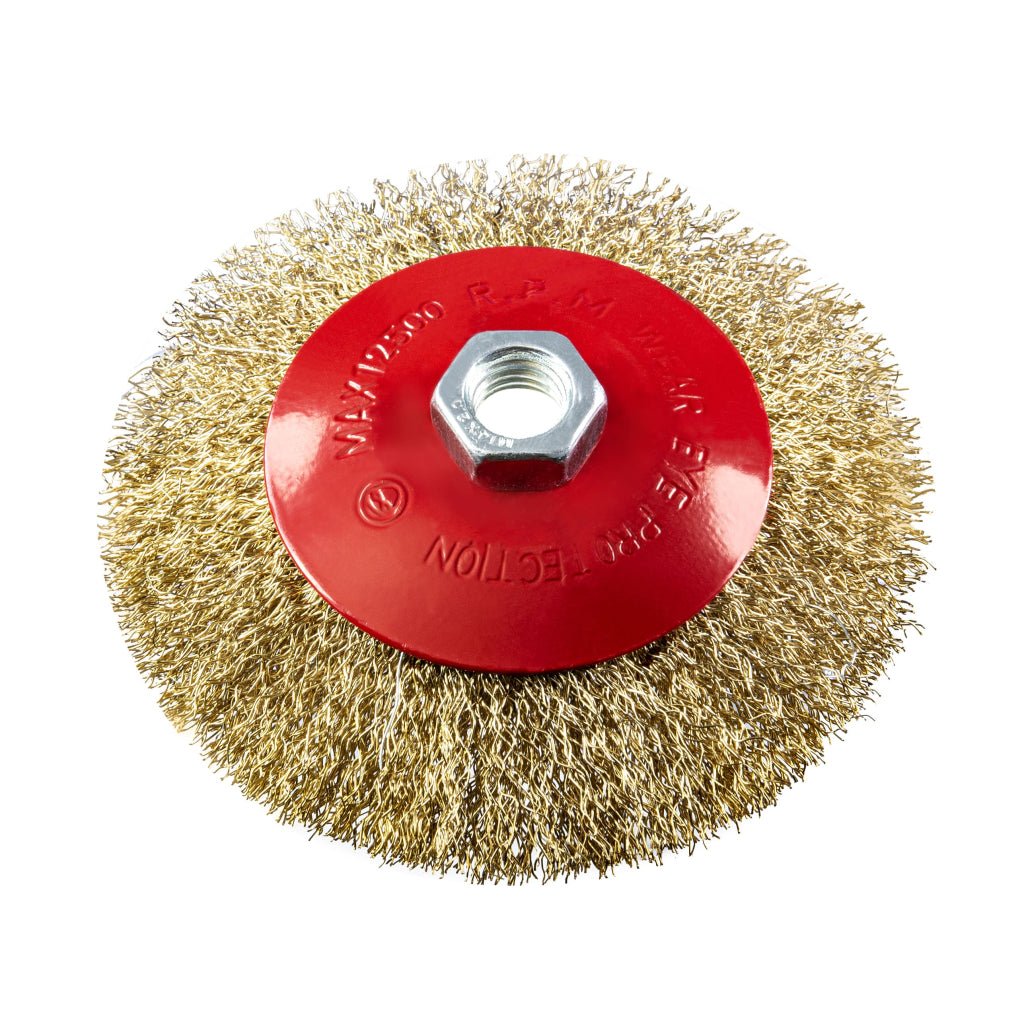 RAIDER Perie conica din sarma alamita ø125mm pt polizor unghiular Raider - scule electrice si unelte profesionale - BricoMart