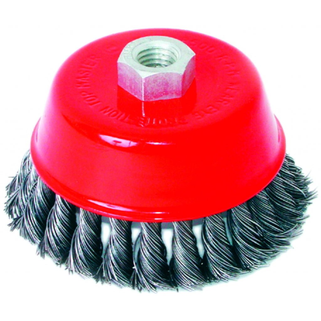 RAIDER Perie sarma rotativa cu toroane, clopot 125mm Forma de oala Otel carbon Proiectat pentru polizoare unghiulare Raider - scule electrice si unelte profesionale - BricoMart