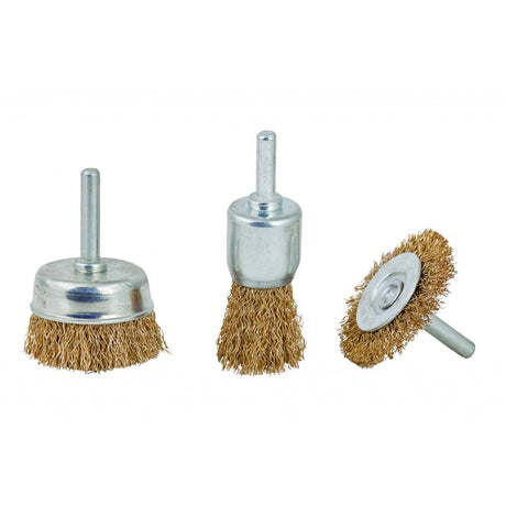 RAIDER Perii sarma ptr bormasina set 3 buc. Perie de sarma din otel cu acoperire de alama Raider - scule electrice si unelte profesionale - BricoMart