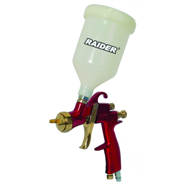 RAIDER Pistol de vopsit ø1.5mm 600ml 1/4" RD-SG04 Rezervor din plastic, lateral, prin cadere Reglarea aerului Reglarea jetului Constructie usoara Raider - scule electrice si unelte profesionale - BricoMart