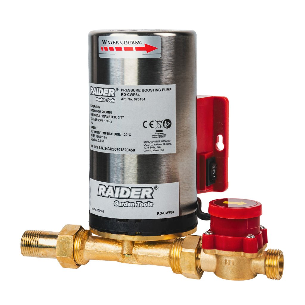 RAIDER Pompa ridicare presiune 90W 3/4" 20L/min 10m INOX RD - CWP84 Modelul de pompă de presiune RD - CWP84 este un dispozitiv de înaltă calitate, conceput pentru a crește presiunea apei și Raider - scule electrice si unelte profesionale - BricoMart