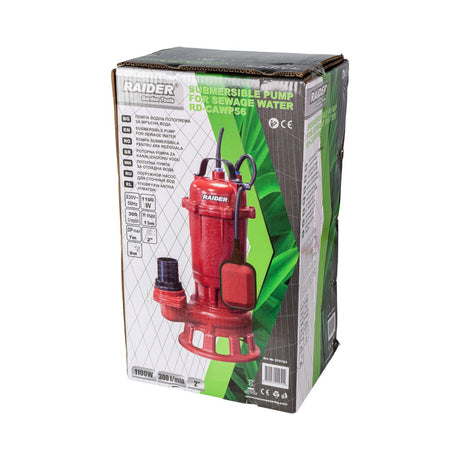 RAIDER Pompa submersibila apa murdara 1.1kW300L/m13m Lama RD - CAWP56 Pompa de apă murdară cu tocator "RD - CAWP56" este special concepută pentru a putea îndepărta resturile mari și depunerile Raider - scule electrice si unelte profesionale - BricoMart