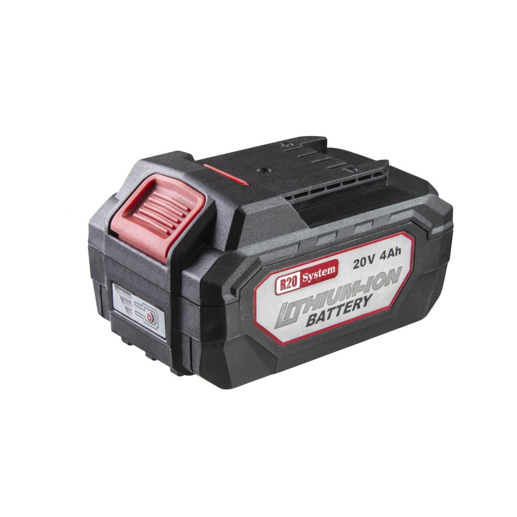 RAIDER R20 Acumulator Li - ion 20V 4Ah pentru RDP - R20 System Cuplare rezistenta prin culisare Afisarea starii bateriei Incarcarea controlata a fiecarei celule interne ( BMS ) Raider - scule electrice si unelte profesionale - BricoMart