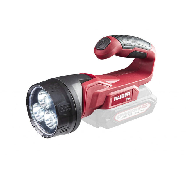 RAIDER R20 Lampa de lucru 20V 3 LED 260lm Solo RDP - SCLWL20 Posibilitatea de a regla unghiul în 4 trepte până la 90 de grade Designul ergonomic al mânerului asigură o prindere sigu Raider - scule electrice si unelte profesionale - BricoMart