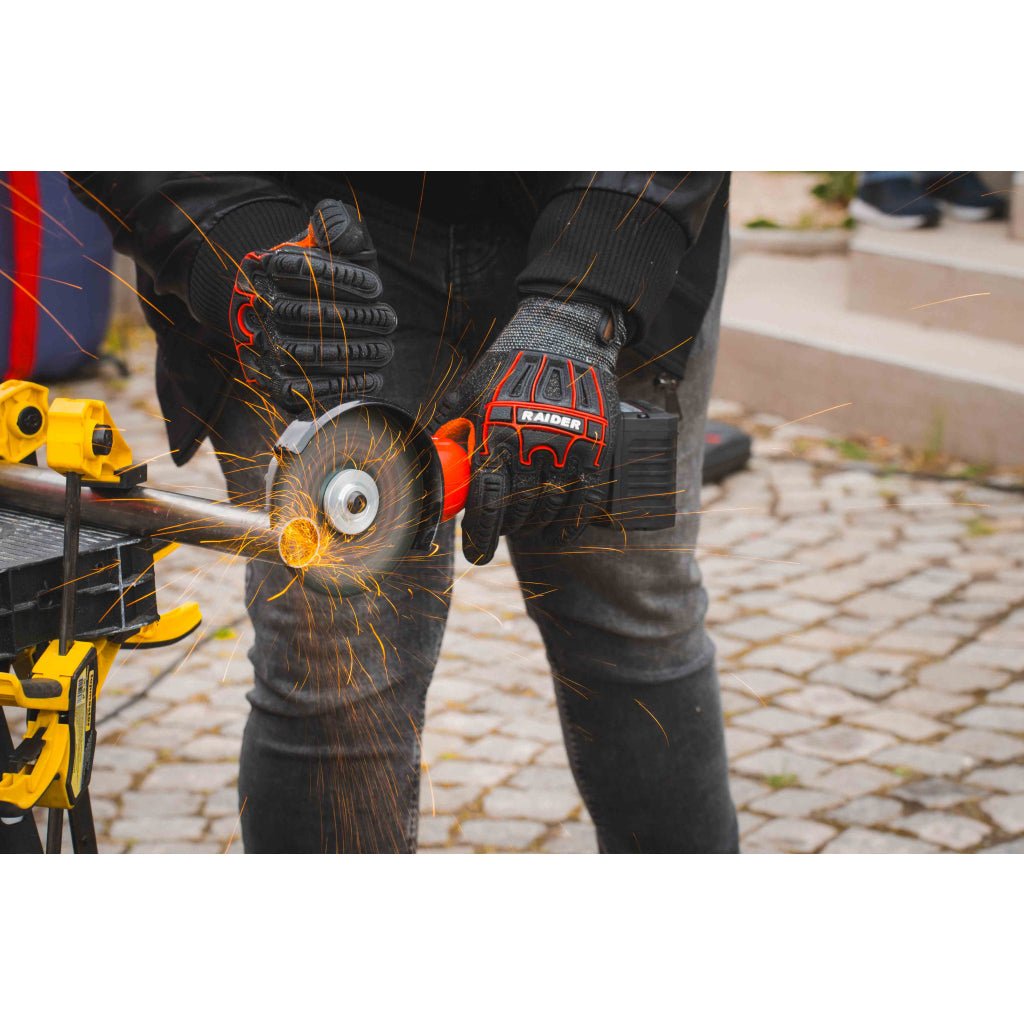 RAIDER R20 Polizor unghiular brushless 125mm Solo RDP - PBAG20 Motor brushless Blocarea discului Maner auxiliar ergonomic Corp alungit pentru control mai bun Raider - scule electrice si unelte profesionale - BricoMart