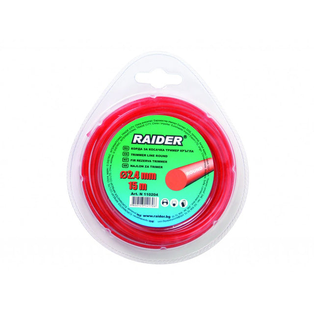 RAIDER Rezerva fir trimmer 2.40mm x 15m Construit din material durabil ce ii confera elasticitate o perioada lunga de timp Raider - scule electrice si unelte profesionale - BricoMart
