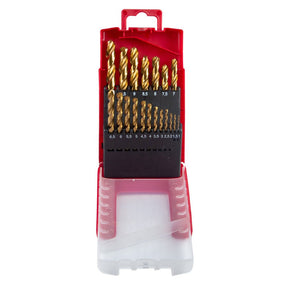 RAIDER Set 19 burghie HSS+TIN ø 1.0 – 10.0 mm Fabricat din otel rapid Cutie de depozitare practica Raider - scule electrice si unelte profesionale - BricoMart