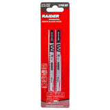 RAIDER Set 2 lame fierastrau pend. lemn 116mm 12TPI RD-WT308B Lungime lamă: 116 mm - perfectă pentru tăieturi precise și exacte în lemn mai fin și subțire, precum și pentru lucrări d Raider - scule electrice si unelte profesionale - BricoMart
