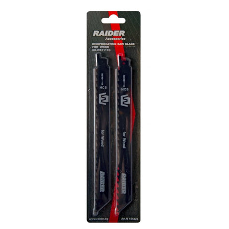RAIDER Set 2 lame fierastrau sabie lemn 225x1.25mm RD - WS1111K Fabricat din otel carbon Potrivit pentru taierea tuturor tipurilor de lemn Raider - scule electrice si unelte profesionale - BricoMart