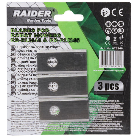 RAIDER Set 3 lame pentru robot tuns gazon RD - RLM44 & RLM45 Raider - scule electrice si unelte profesionale - BricoMart