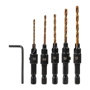 RAIDER Set 5 burghie pentru frezat 1/4" hex Ø5, 6, 8, 10, 12mm Raider - scule electrice si unelte profesionale - BricoMart