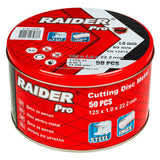 RAIDER Set 50 discuri taiat metal 125х1.0х22.2mm A60T INOX RDP Raider - scule electrice si unelte profesionale - BricoMart