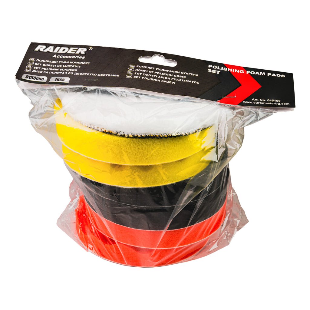 RAIDER Set 7 discuri polisare Ø150mm RDP Set discuri de polish RDP Ø150 mm, 7 piese Setul RDP Ø150 mm cu 7 discuri de polish este conceput pentru utilizarea cu m Raider - scule electrice si unelte profesionale - BricoMart