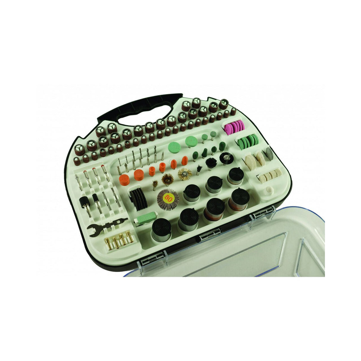RAIDER Set accesorii ptr. minipolizor - 249buc/set Cutie practica Accesorii necesare la gravare, polizare. lustruire Raider - scule electrice si unelte profesionale - BricoMart