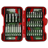 RAIDER Set biti si adaptoare pt. surubelnita 37pcs Cutie de transport utila Fabricat din otel si Crom-Vanadium Potrivit pentru o gama larga de aplicatii Raider - scule electrice si unelte profesionale - BricoMart
